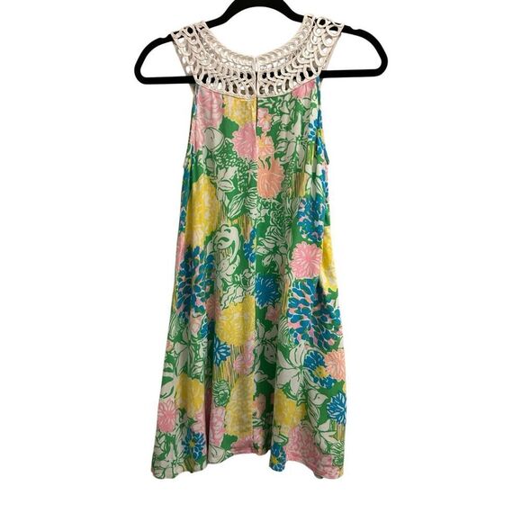 Lilly Pulitzer Jillie Hibiscus Stroll Floral Tank A-line Dress Size XS Flamingo - Picture 3 of 8